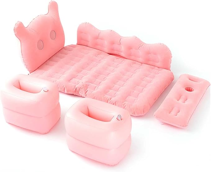 TXGJWRA Bed for Car Inflatable Car Air Mattress Camping Bed Back Seat Mattress Inflatable Mattress Air Bed for Car Universal SUV Extended Air Couch with Air PillowsBlack(Color)