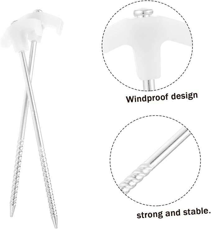 HANABASS 8Pcs Heavy Duty Night Glow Tent Stakes for Camping Outdoor Canopy and Hiking Aluminum Ground Anchors for Secure Fixing in High Winds