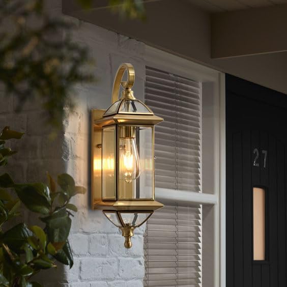 Copper Brass Outdoor Wall Lights 18.5Inch Waterproof Lantern Exterior Light Fixtures Outdise Wall Mounted Porch Light Garage Wall Sconce Patio Lamps E26 Socket