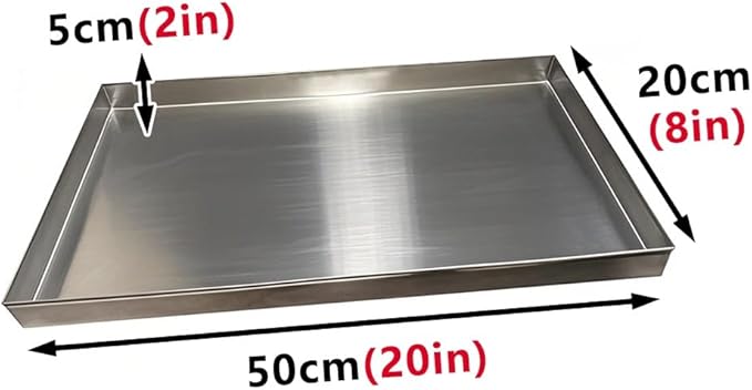 304 Stainless Steel Drip Pan - Portable Condensate Water Catcher for Window AC Units &amp Mini Fridges - Multi-Purpose HVAC Drain Tray for Home &amp Workshop Use50x20cm(20x8in)