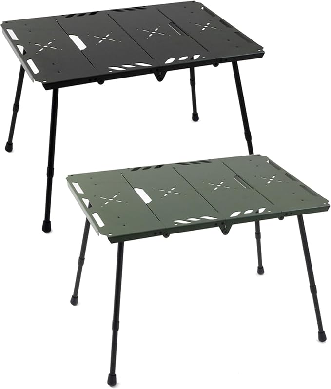 Outdoor Folded Table Regulable Rack Desktop Desktop Double Layers Storage Rack for Camping and Hiking