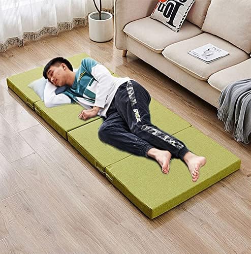 Folding Camping Cot for Adults Heavy Duty Outdoor Bed with Carry Bag Layer Travel Camp Cots Portable Cot Extra WideThick Four-Folding MattressGuest Mattress with Removable CoverSoft Singl