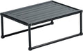Camp Table Portable Folding Picnic Table Lightweight Aluminum Camping Table Outdoor Travel Furniture with Non-Slip Feet (Black)