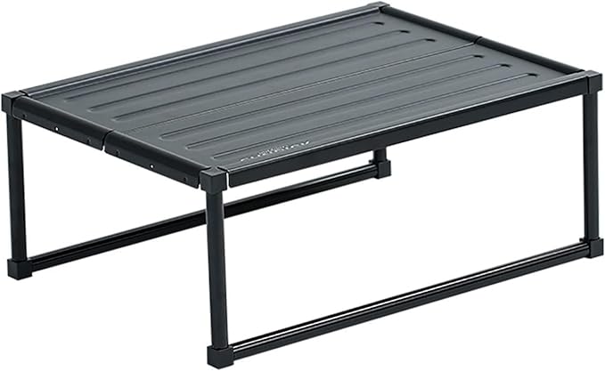 Camp Table Portable Folding Picnic Table Lightweight Aluminum Camping Table Outdoor Travel Furniture with Non-Slip Feet (Black)