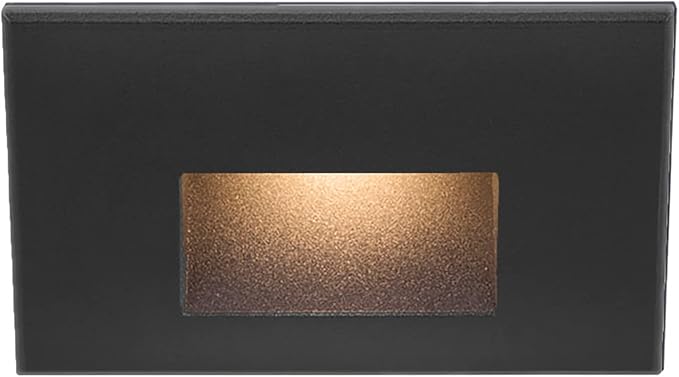 WAC Landscape Lighting LEDme 120V LED Horizontal Indoor and Outdoor Step and Wall Light 2700K Built-in LED in Black