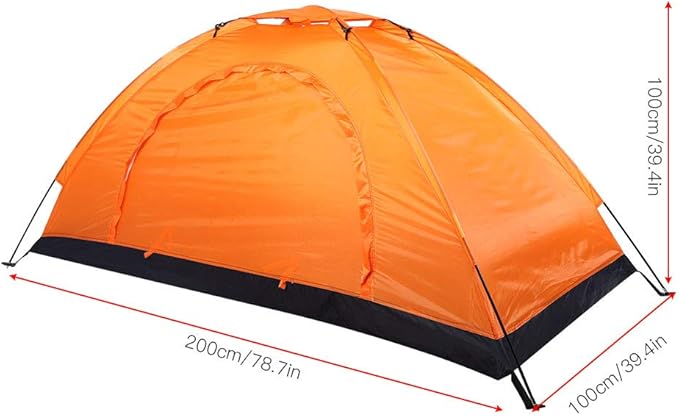 SUNGOOYUE Camping Tent Set Portable Single Person Outdoor Tent Building Kit with Tent Rods Tent Pegs &amp Storage Bag for Camping or Anti-Epidemic Orange SUNGOOYUE14iun76sep-11