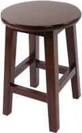 Solid Wood Portable Small Stool for Bedroom and Coffee Table Simple Round Stool (Brown 30 * 45cm)