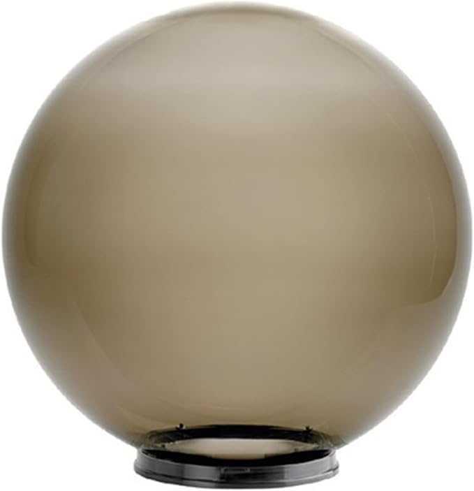 KASTLITE Premium Lamp Post Globe Combo Lighting Fixture | 16 Smoke Lens with Black Aluminum Heavy Duty Fitter for 3 Diameter Posts (Post Not Included) | Comes with Adjustable LED Bulb