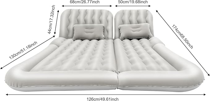 SUV Air Mattress for 2020-2025 Kia Telluride Thickened and Double-Sided Flocking Travel Camping Bed Mobile Cushion Inflatable Bed for SUV Trunk and Rear SeatBlue