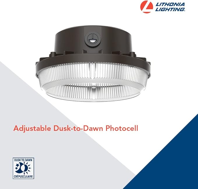Lithonia Lighting BarnGuard LED Barn Light Dusk to Dawn Outdoor Lighting 4000K Cool White Wall or Pole Mountable Yard Light Fixture 120V Aluminum Dark Bronze