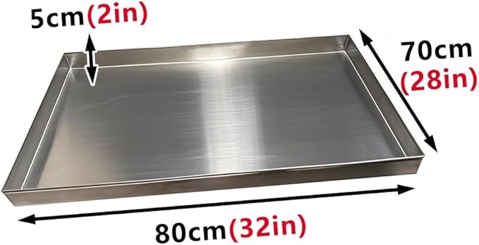 Washing Machine Pan 304 Stainless Steel Washing Machine Drain Pan Kitchen Factory Warehouse Garage Drain Tray Spill Containment Platform Pallets(80x70cm(32x28in))
