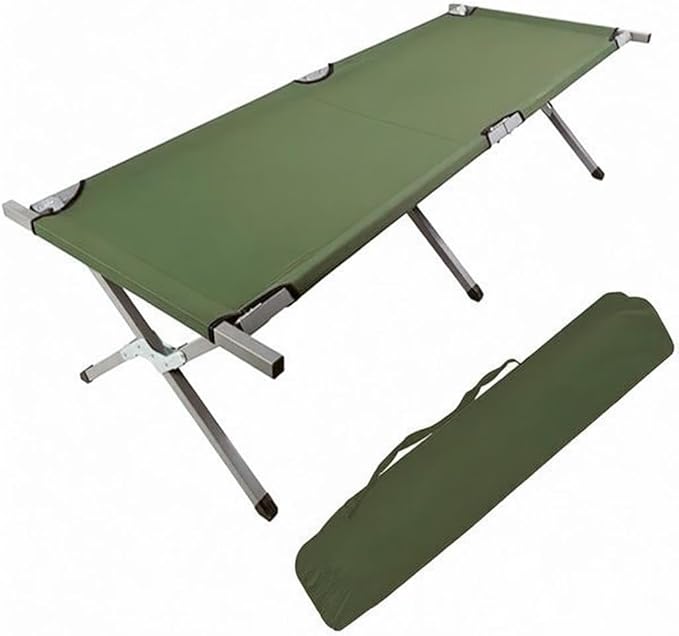 HOMSUPPLIE'S Folding Camping CotOutdoor Portable Camp Bed Sleeping Cots with Carry Bag (Green)