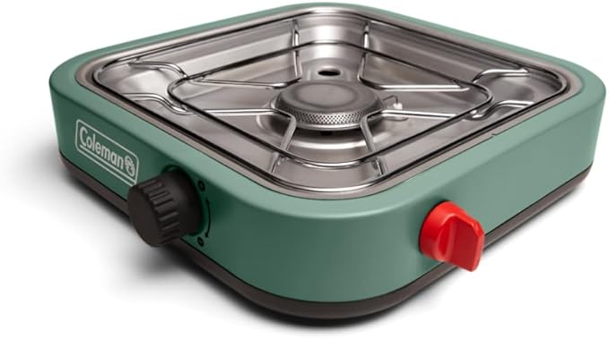 Coleman Cascade 18 1-Burner Camping Stove Portable Cooktop with 8000 BTUs &amp Matchless Lighting Fits 12-Inch Pan Great for Outdoor Cooking Camping Tailgating Grilling BBQs &amp More