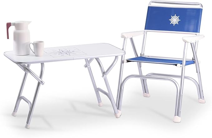 FORMA MARINE Boat Table Folding White Melamine 34.7 x 17.3 x 24 Height Marine Aluminum Yacht Deck Furniture M200