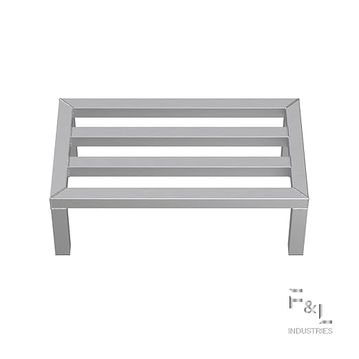 Focus Foodservice DNRK-2024 Update International™ - Dunnage Rack 24L x 20W x 8H 1800 lbs. Weight Capacity Heli-arc Welded Aluminum with Plastic Soles on Legs