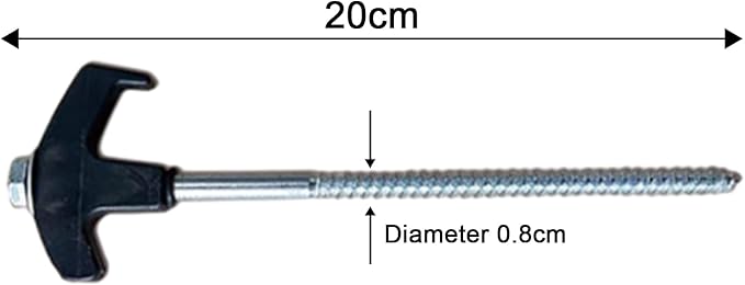8 Screw in Tent Stakes - Ground Anchors Screw in Screw in Tent Stakes Heavy Duty Tent Pegs Camping Stakes Metal Threaded Tent Spikes Screw Tent Stakes with Hex Sleeves (8Pcs Black)