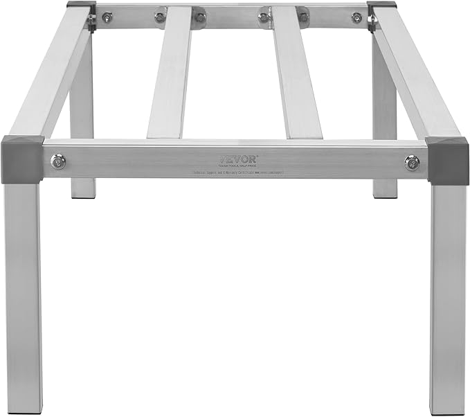 VEVOR Aluminum Dunnage Rack 48” x 20” Commercial Food Floor Rack 12” Off the Floor 1000 lbs Capacity All-Welded Aluminum Storage Rack for Storage in Restaurants Kitchens Garages and Vehicles