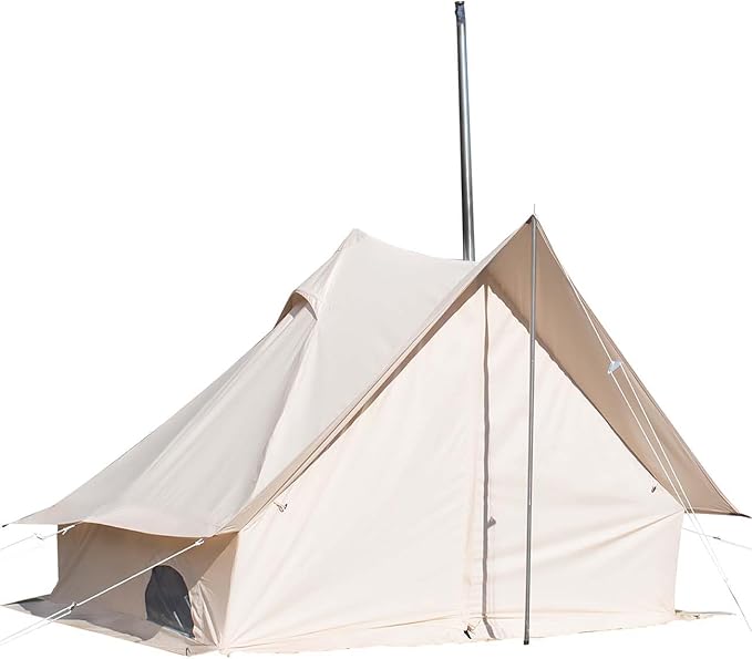 S'More Fronti Canvas Camping Tent - 2 Person 4 Season Weather Resistant Glamping Tent with Stove Jack for Car Camping &amp Hiking