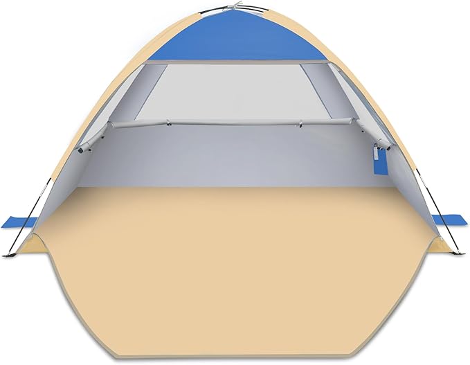 Gorich Beach Tent Sun Shelter for 3/4/6/8/10 Person with UPF 50＋ UV Protection Lightweight &amp Easy Setup Beach Shade Canopy Portable Beach Shade Tent Beach Cabana