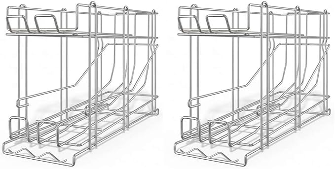 2-Pack Canned Food Organizer Rack FIFO Pantry Can Dispenser Fits (12) #5 or (8) #10 Cans