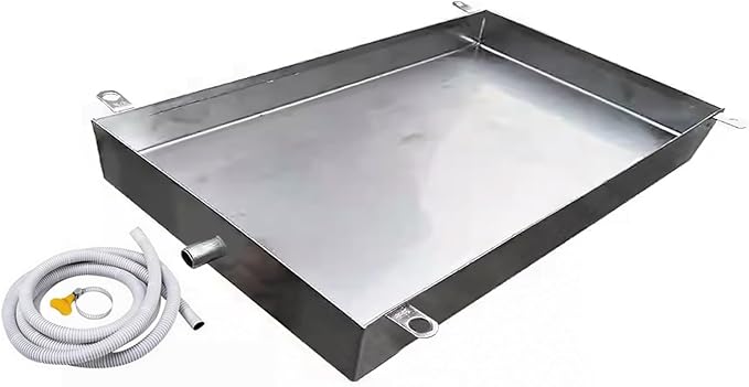 Heavy-Duty 4 High Condensate Drain Pan - 50x20cm (20x8in) Water Collection Tray for Air Conditioners Industrial Equipment Workshops Apartments &amp More