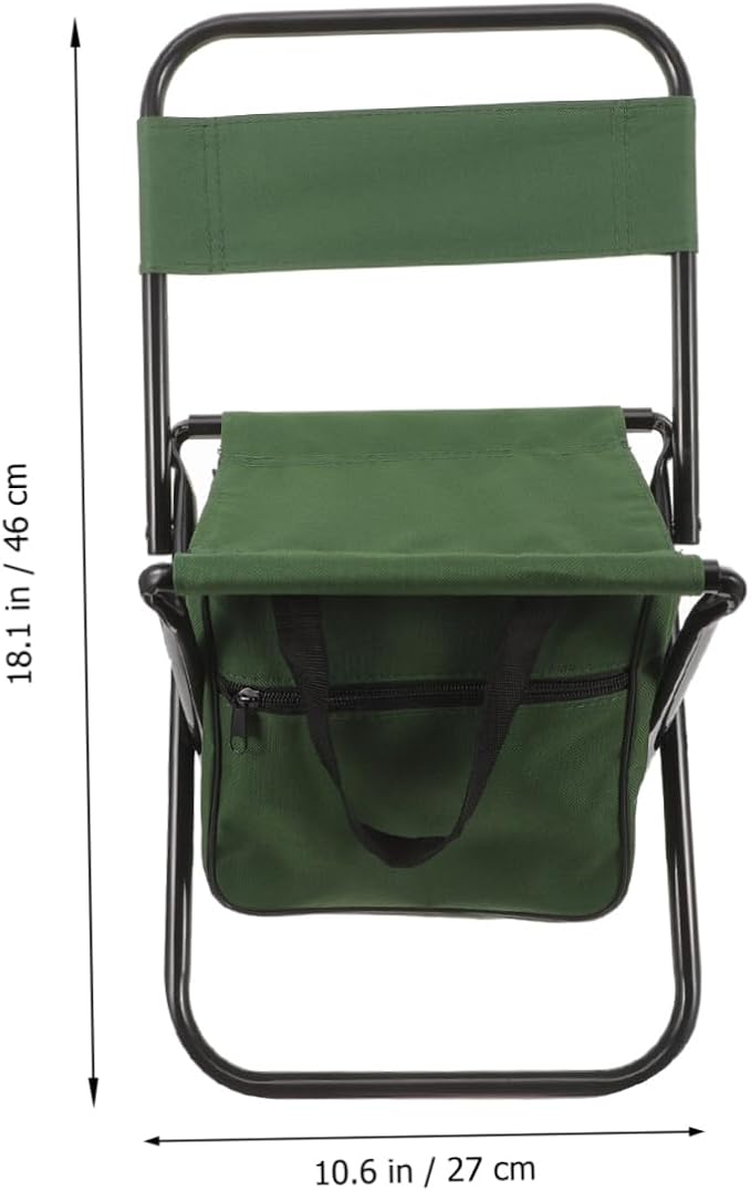 Yardwe Outdoor Folding Chairs Portable Chair Green Folding Chair Storage Bag for Fishing