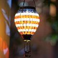 Flag Hot Air Balloon Solar Lantern Mosica Glass Hanging Solar Lanterns Outdoor Waterproof for Garden Yard Patio Decor