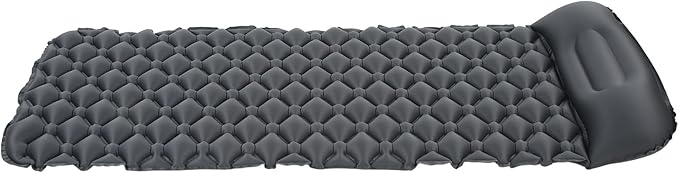 plplaaoo Outdoor Sleeping Mattress TPU Damp Proof Portable Inflatable Sleeping Pad with Pillow for Camping Backpacking Lightweight Compact Polyester 195x61x6cm