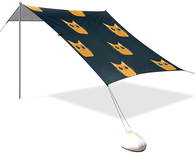 Cute CatCamping Sun Shelters 9.2 x 10.5 FT Beach Canopy Tent Sun Shade with Carrying Bag for Camping Trips Fishing Backyard Fun or Picnics 21341706