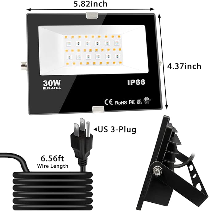 LED Flood Light Outdoor 30W 300W Equivalent 3000LM Smart RGB Landscape Lighting with APP Control DIY Scenes -Timing - Warm White 2700K -Color Changing Uplight IP66 US Plug No Remote MELPO(4 Pack)