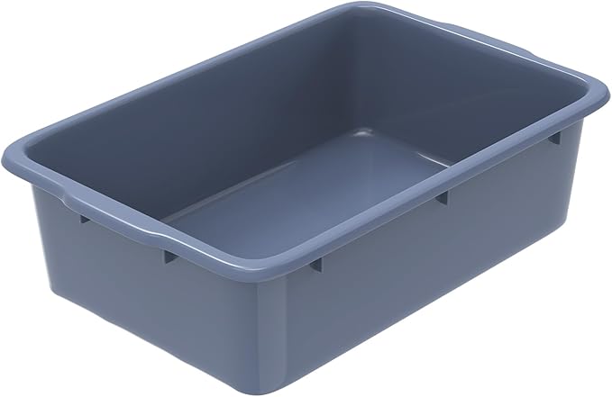 DUNCHATY 8.6 Gallon (33L) Plastic Bus Tubs - Extra Large Commercial Grade Utility Box and Wash Basin Boxes for Restaurant Kitchen Organization and Storage - 24.5 L x 16.5 W x 7 H (8.3Gal/33L)