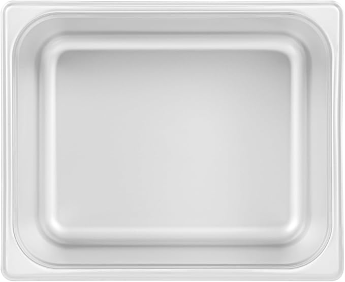 Restaurantware-Kitchen Tek 1/2 Half Size Steam Table Pans 6 Anti-Jam Steam Pans - Lids Sold Separately 8” Deep 24 Gauge Stainless Steel Hotel Pan Freezable for Catering Events and Parties