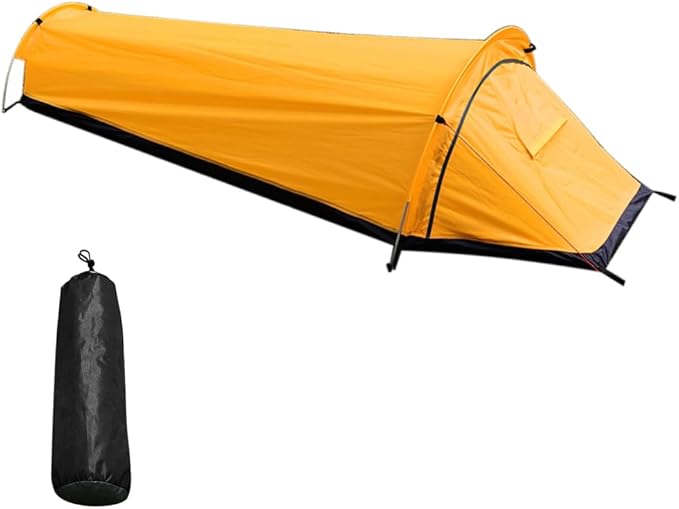 Ultralight Single Person 4 Season Backpacking Tent Windproof &amp Waterproof Modern Style Easy Setup with Aluminum Poles