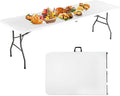 NChanmar 8FT Folding Table Picnic Camping Table Foldable Outdoor Table for Picnic Party Camping(94.5 * 29)-White
