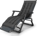 FWZJ Reclining Zero-Gravity Recliner Folding Garden Chair Portable Deck Chair Adjustable Backrest Outdoor Camping Beach-Blue + Thick Green Pad-Teslin Qing (Blue + Thick Black