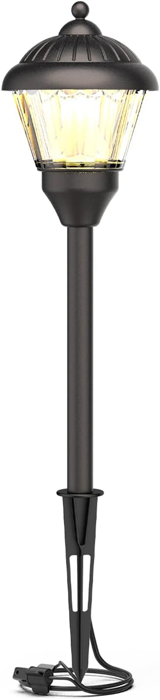 GOODSMANN Pathway Light 1.5W LED Outdoor Low Voltage Landscape Lighting 100 Lumen Hardwired Path Lights 3000K Warm White Metal Walkway Light with Cable Connectors