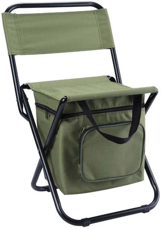 Portable Folding Camping Chair with Cushioned Outdoor Seat Large Capacity Ice Pack and Multifunctional PocketFishing and Camping Outdoor Use Thickened 600D Oxford High-Strength Load-Bearing (3)