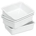 4-Pack 22 L Plastic Commercial Bus Tubs White Bus Tub Wash Basin