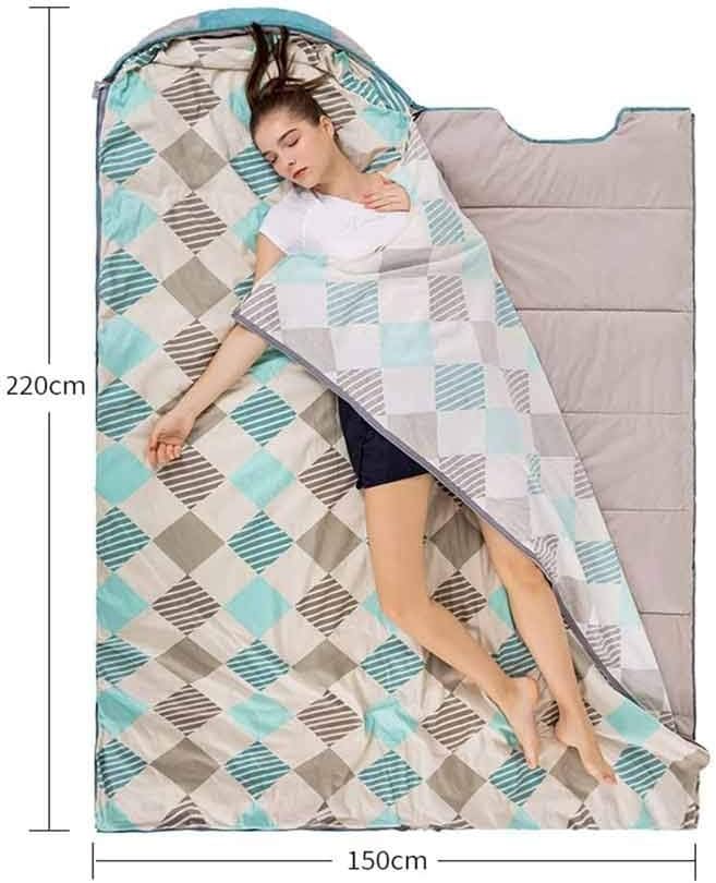 Adult Sleeping Bag Autumn Winter Envelope Hooded Outdoor Travel Camping Water Resistant