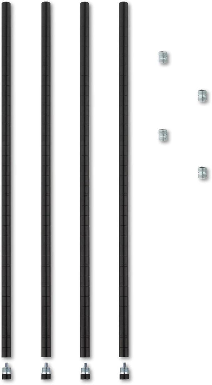 Alera ALE Stackable Posts For Wire Shelving 36 High Black (Pack of 4)
