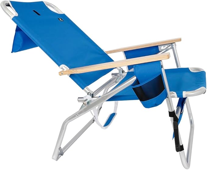 Big Jumbo 500 lbs XL Wide Heavy Duty Beach Chair for Big &amp Tall Adults Aluminum Tubing - 4 Reclining Positions