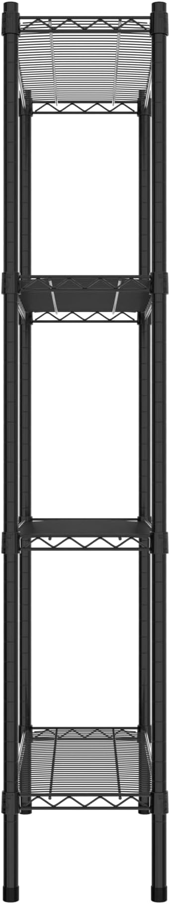 Commercial NSF Listed Black Epoxy Stationary Wire Shelving Kit 12 x 30 x 64 with 4 Shelves Perfect for Warehouse Walk-in Refrigerator Freezer Grocery Store Restaurant Dishroom