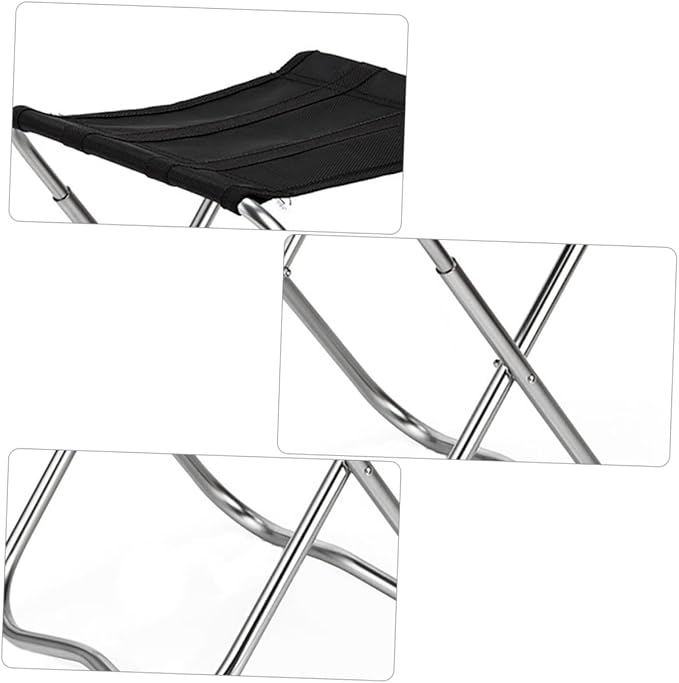Portable Folding Fishing Stool Chair Lightweight Aluminum Alloy Compact Outdoor Camping Seat for Fishing Hiking and BBQ