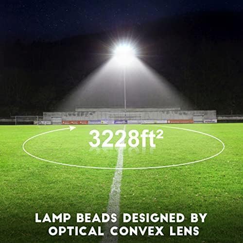 Juyace 240W LED Stadium Lights Outdoor 1500 Watt Equivalent Wider Lighting Angle Led Flood 100-277V 36000LM 5000K Daylight Commercial Arena for Sports Fields and Court (3 Pack)
