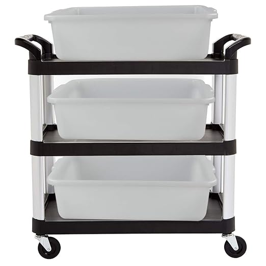 Kekow 4-Pack 22 L Commercial Bus Tubs/Bus Box White Large Plastic Tote Box