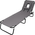 Patio Lounge Chair Folding Heavy Duty 330LB Loading Chaise Chair Adjustable Portable Chair for Home Garden Beach Office Nap Camping Sleeping