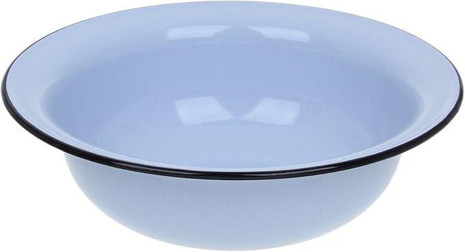 Light Blue Enamelware Wash Basin 10 Qt / 9.5 L Vintage Large Enamel Bowl Enameled Dish Washing Basin Enamel Food Storage Mixing Bowl Enamel Camping Dishes Wash Basin Enameled Metal Wash Tub