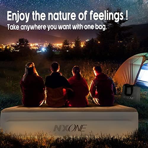 NXONE Air MattressInflatable Single Airbed Luxury Double High Self Inflation Deflation Twin Air Mattress with Electric Built-in Pump Blow Up Guest Bed for Home Portable Camping Travel550lb