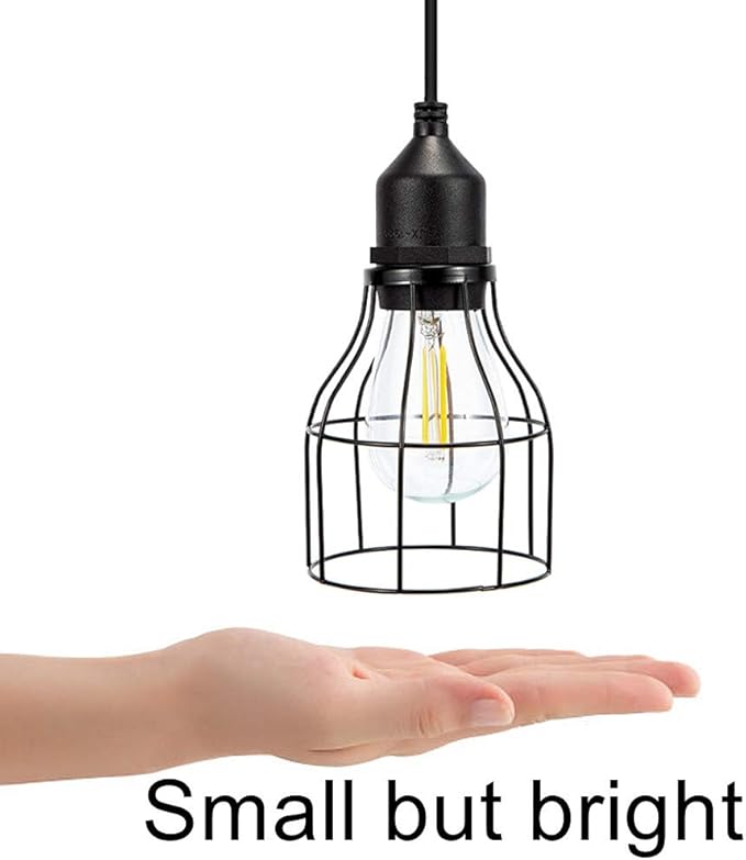 Solar Lights Outdoor Dusk to Dawn Shed Light 9.8FT Extension Cable Solar Powered Bulb Pendant Waterproof for Indoor Chicken Coop Porch Gazebo (Warm White)