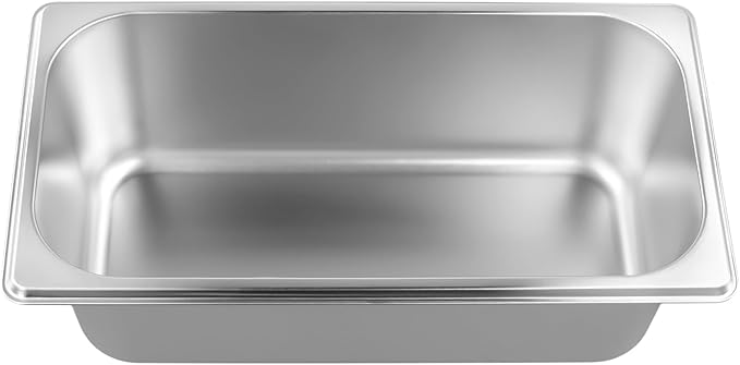 HOIGON 4 Pack 1/3 Size Steam Table Pans with Lids 4 Inch Deep Stainless Steel Hotel Pan Anti-Jam Steam Pan Half Size Hotel Pans for Buffet Restaurants Catering